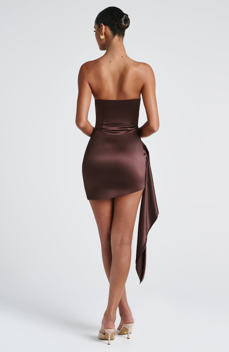Babyboo Leoni Mini Dress in Plum Brown Size XS