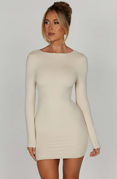 Liana Mini Dress - Cream Dress Babyboo Fashion Premium Exclusive Design