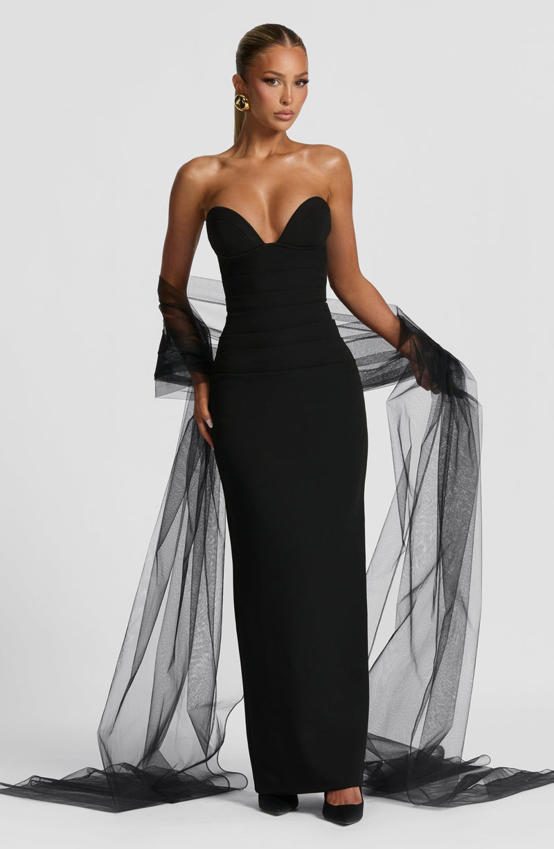 Black Maxi Dress - Lindsey Maxi Dress - Babyboo Fashion