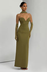 Lindsey Maxi Dress - Deep Olive Dress Babyboo Fashion Premium Exclusive Design