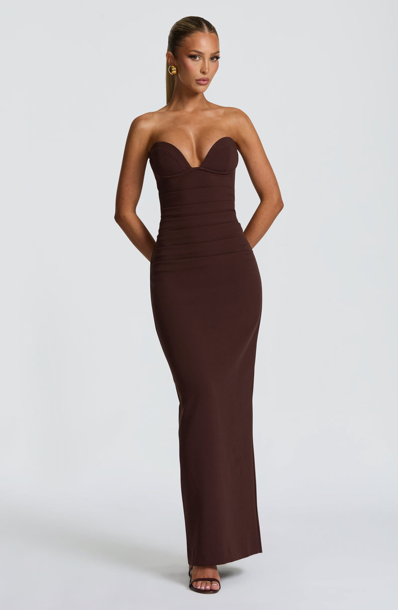 Lindsey Maxi Dress - Plum Brown Lindsey Maxi Dress - Plum Brown