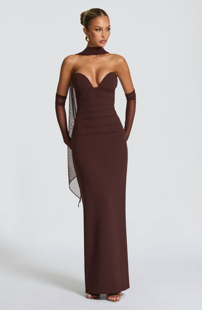 Lindsey Maxi Dress - Plum Brown Lindsey Maxi Dress - Plum Brown