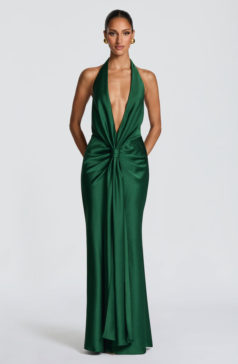 low cut emerald green dress Vedetta Mini Dress main image 0