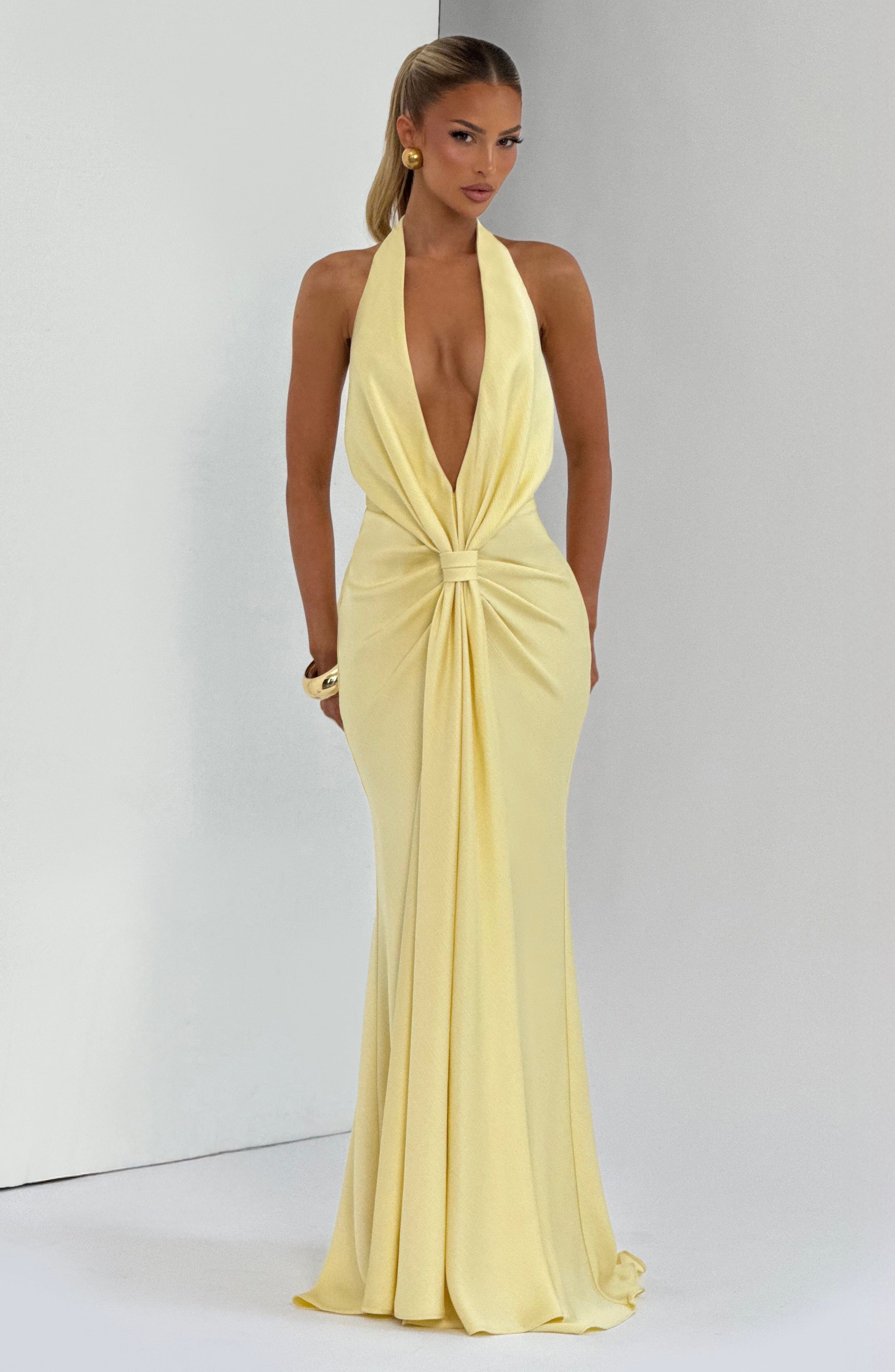 Yellow Maxi Dress - Linette Gown - Lemon by Babyboo Fashion