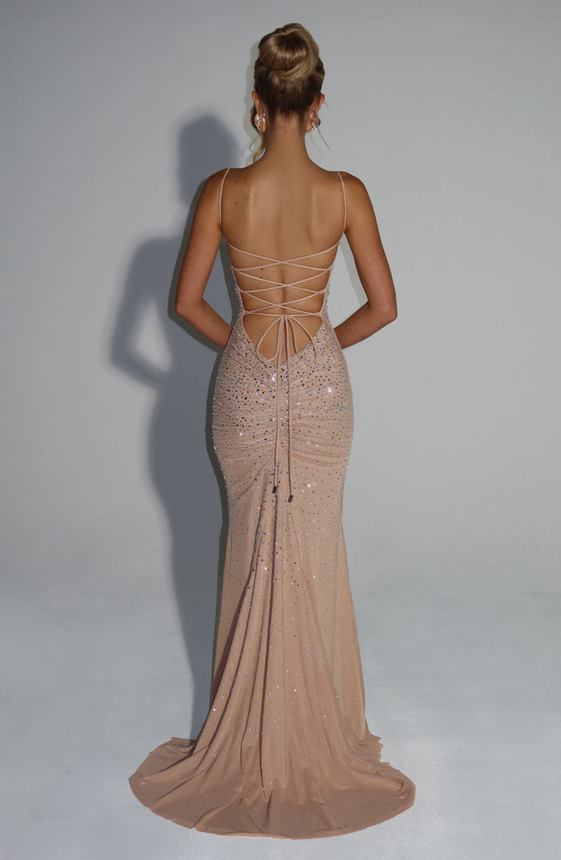 Buy Lorelei Gown - Nude Maxi Dress | Babyboo Fashion Buy Lorelei Gown - Nude Maxi Dress | Babyboo Fashion