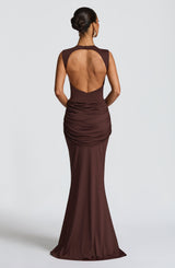 Lorenza Maxi Dress - Plum Brown Dress Babyboo Fashion Premium Exclusive Design