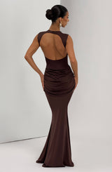 Lorenza Maxi Dress - Plum Brown Dress Babyboo Fashion Premium Exclusive Design
