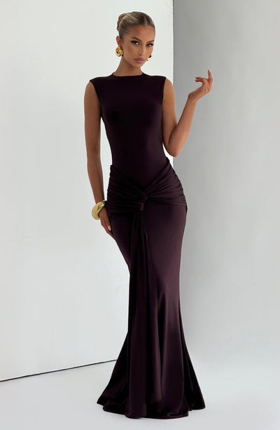 Babyboo Lorenza Maxi Dress in Plum Size XXL