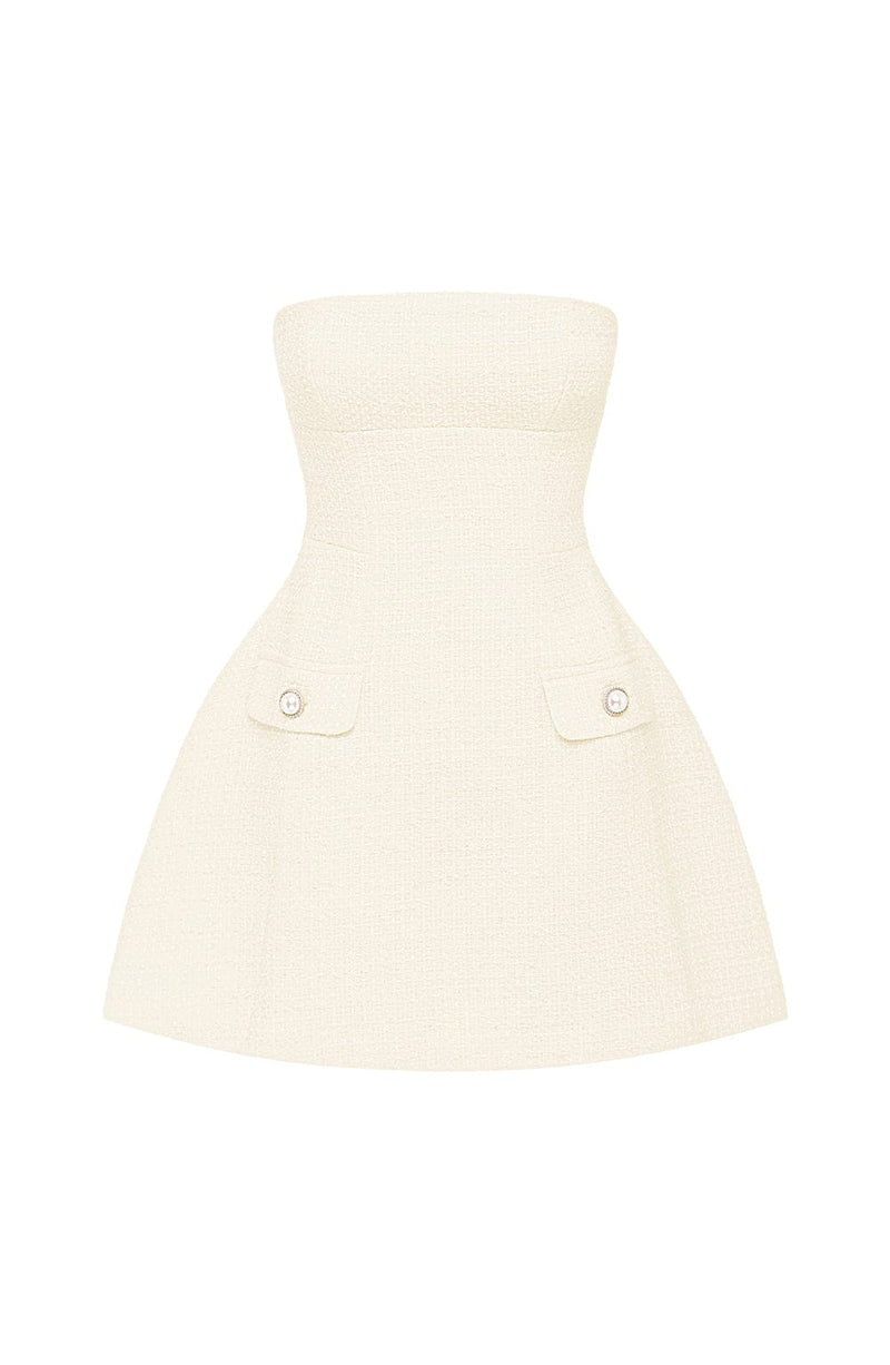Lottie Mini Dress - Ivory Babyboo Fashion Lottie Mini Dress - Ivory Babyboo Fashion