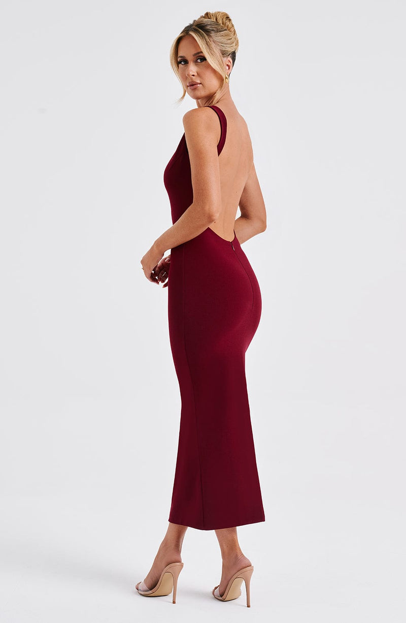 burgundy satin lucinda midi dress Petite Lucinda Knitted Pleated Midi Dress