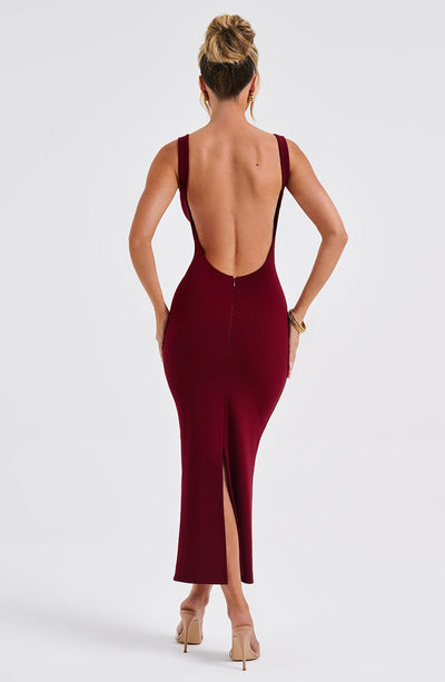 Lucinda Midi Dress - Burgundy Dress Babyboo Fashion Premium Exclusive Design