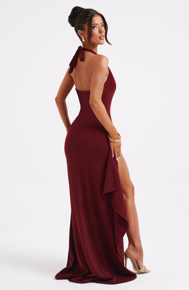 Luella Maxi Dress - Burgundy Babyboo Fashion Luella Maxi Dress - Burgundy Babyboo Fashion