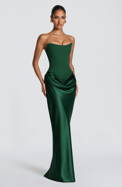 Buy Emerald Maxi Dress - Maggie Maxi Dress by Babyboo Fashion