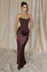 Maggie Maxi Dress - Plum Brown Dress Babyboo Fashion Premium Exclusive Design