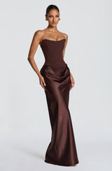 Maggie Maxi Dress - Plum Brown Dress Babyboo Fashion Premium Exclusive Design