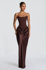 Maggie Maxi Dress - Plum Brown Dress Babyboo Fashion Premium Exclusive Design