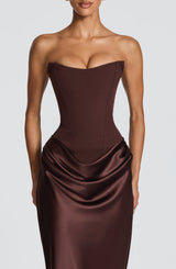 Maggie Maxi Dress - Plum Brown Dress Babyboo Fashion Premium Exclusive Design