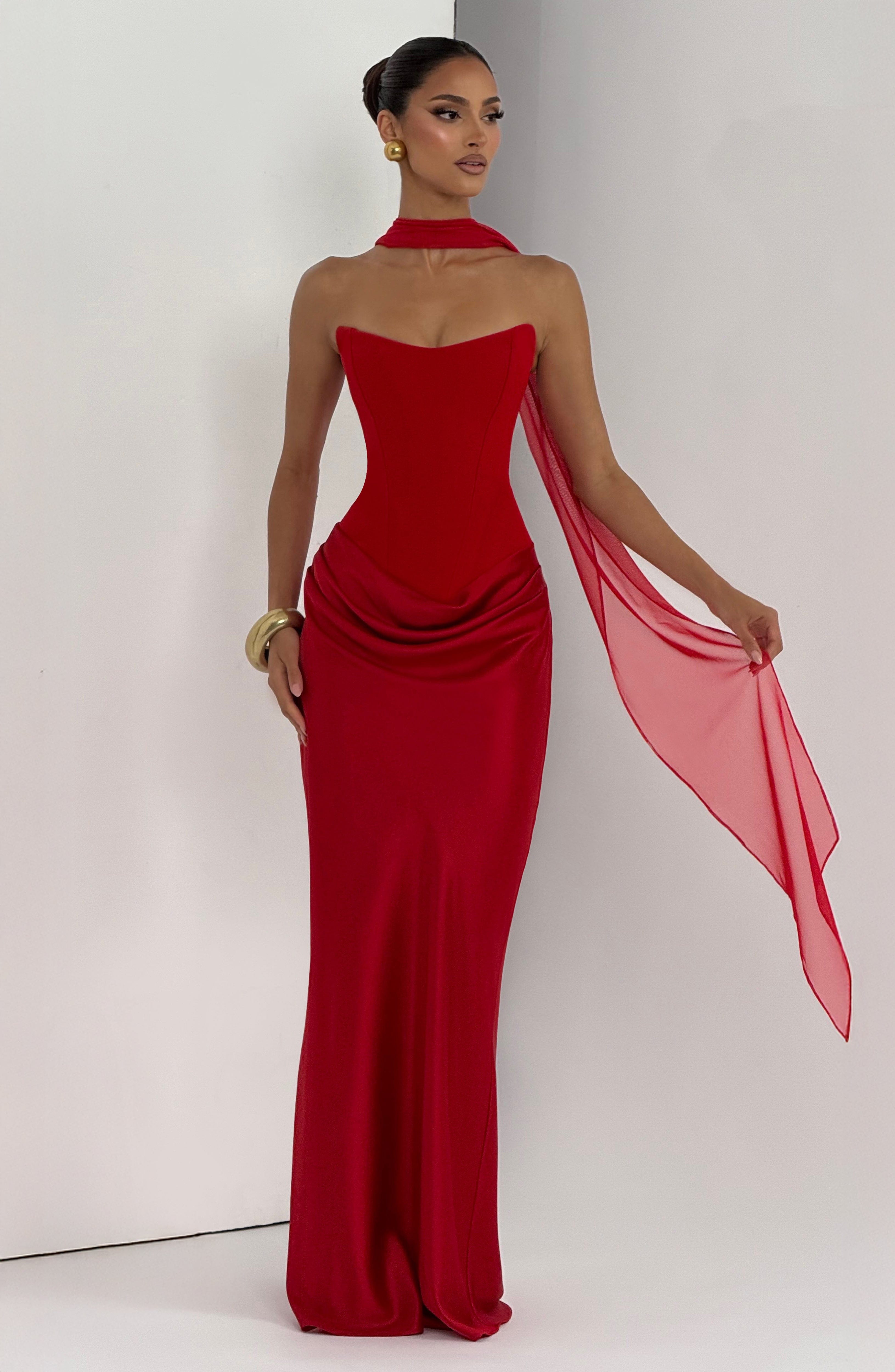 Red Maxi Dress - Maggie Maxi Dress