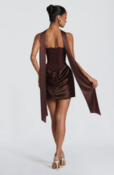 Maggie Mini Dress - Plum Brown Dress Babyboo Fashion Premium Exclusive Design