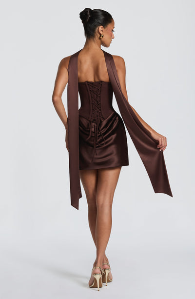 Babyboo Maggie Mini Dress in Plum Brown Size L