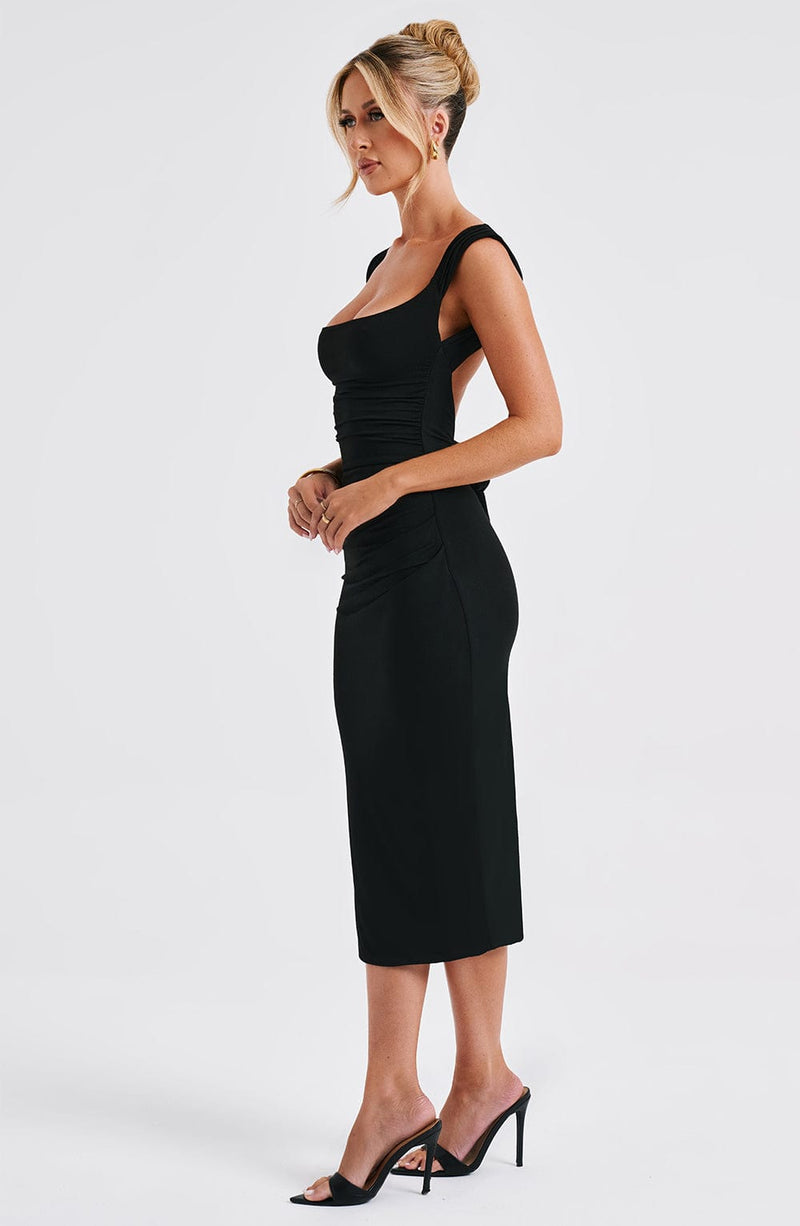 Malina Midi Dress - Black Dress Babyboo Fashion Premium Exclusive Design