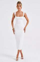 Malina Midi Dress - Ivory Dress Babyboo Fashion Premium Exclusive Design