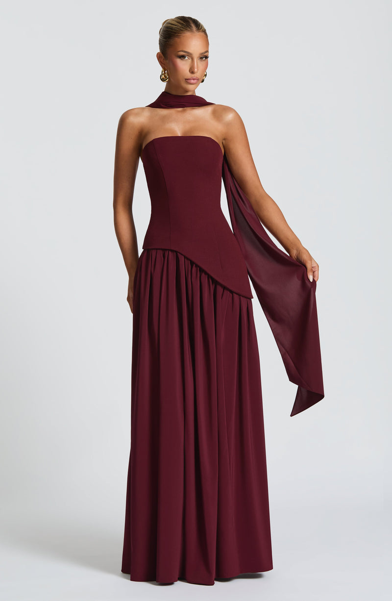 Maliyah Cherry Lacquer Maxi Dress, L Maliyah Cherry Lacquer Maxi Dress, L