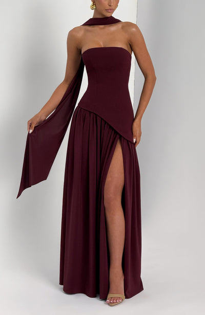 Maliyah Cherry Lacquer Maxi Dress, L Maliyah Cherry Lacquer Maxi Dress, L