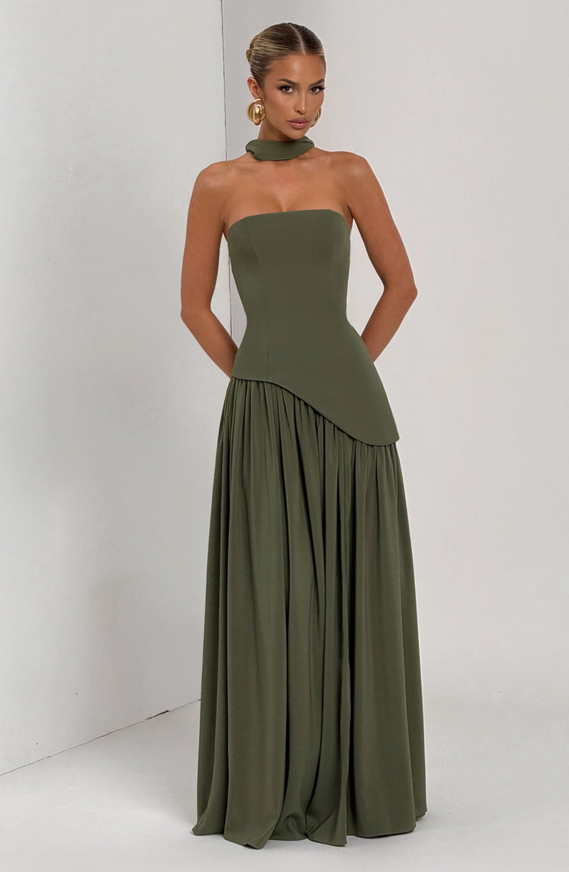 Shop the Maliyah Maxi Dress - Khaki | Babyboo Fashion Shop the Maliyah Maxi Dress - Khaki | Babyboo Fashion
