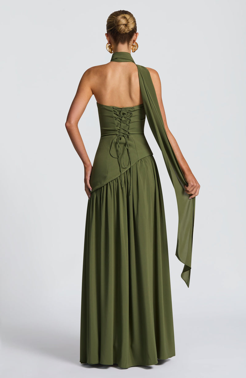 Shop the Maliyah Maxi Dress - Khaki Shop the Maliyah Maxi Dress - Khaki