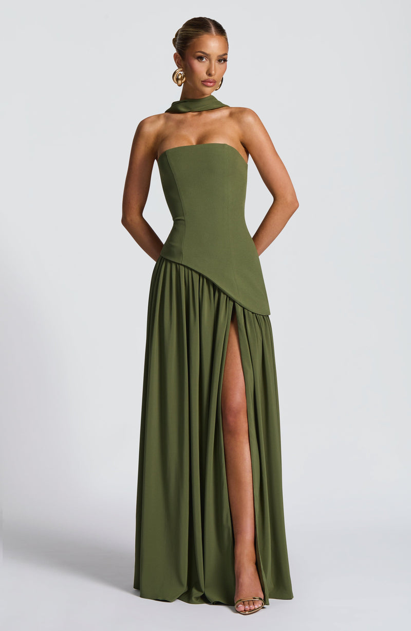 Shop the Maliyah Maxi Dress - Khaki | Babyboo Fashion Shop the Maliyah Maxi Dress - Khaki | Babyboo Fashion