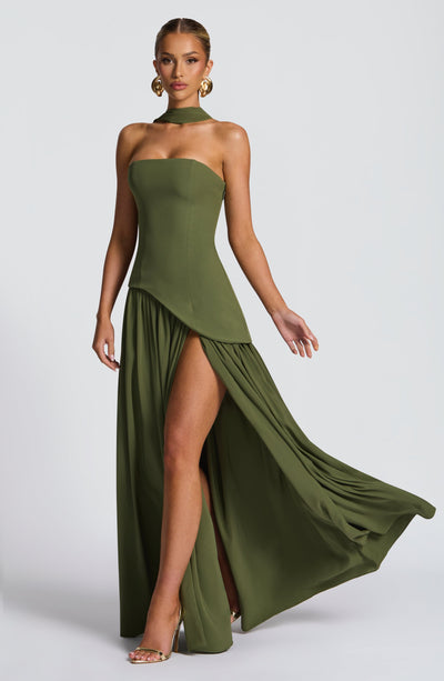 Shop the Maliyah Maxi Dress - Khaki | Babyboo Fashion Shop the Maliyah Maxi Dress - Khaki | Babyboo Fashion