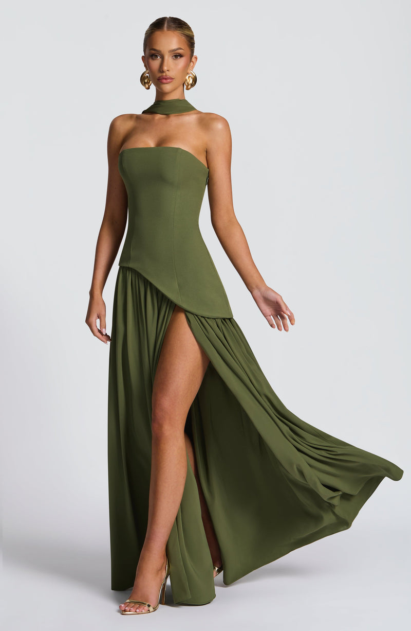 Shop the Maliyah Maxi Dress - Khaki | Babyboo Fashion Shop the Maliyah Maxi Dress - Khaki | Babyboo Fashion