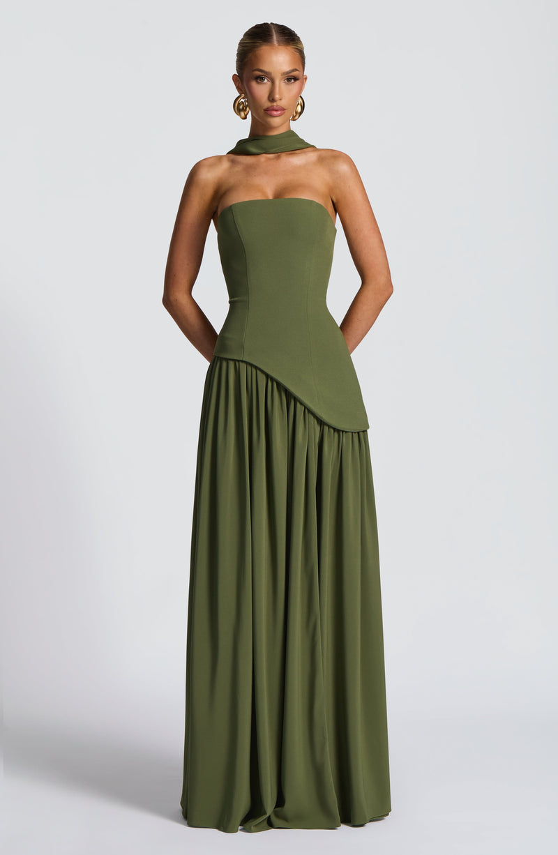 Shop the Maliyah Maxi Dress - Khaki | Babyboo Fashion Shop the Maliyah Maxi Dress - Khaki | Babyboo Fashion
