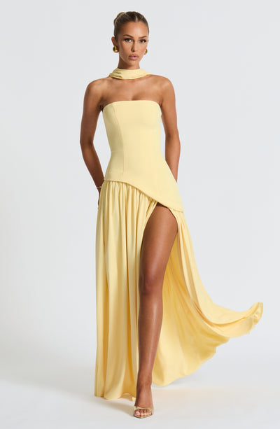 Maliyah Maxi Dress - Lemon | Yellow Maxi Dress at Babyboo Fashion Maliyah Maxi Dress - Lemon | Yellow Maxi Dress at Babyboo Fashion