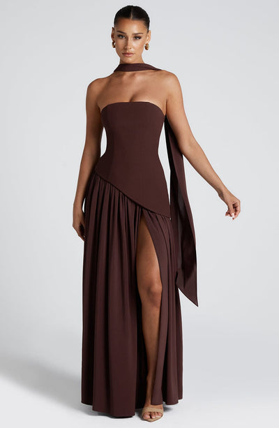 Maliyah Maxi Dress - Plum Brown | Maxi Dress | Babyboo Fashion Maliyah Maxi Dress - Plum Brown | Maxi Dress | Babyboo Fashion