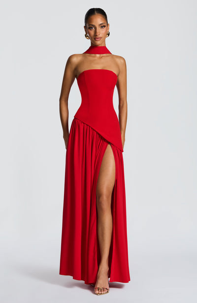 red maxi dress with slit Maliyah Maxi Dress