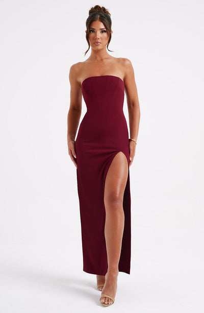 Marcia Maxi Dress - Burgundy Dress Babyboo Fashion Premium Exclusive Design