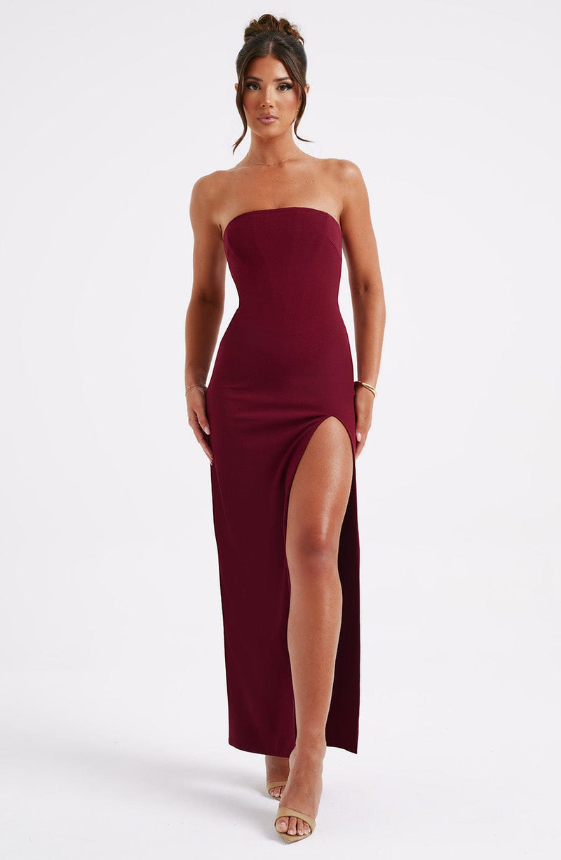 Marcia Maxi Dress - Burgundy Dress Babyboo Fashion Premium Exclusive Design