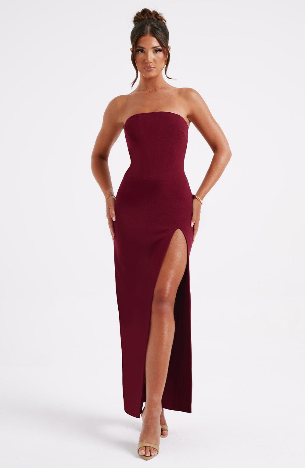 Marcia Maxi Dress Burgundy BABYBOO