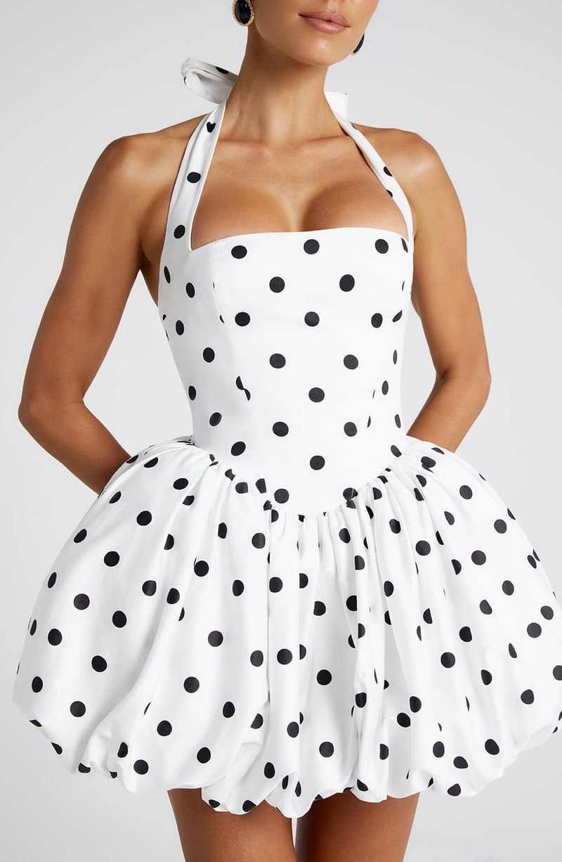 Maricia Mini Dress - Black Polka Dot Print | Babyboo Fashion Maricia Mini Dress - Black Polka Dot Print | Babyboo Fashion