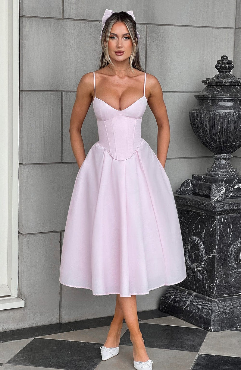 Mariella Midi Dress - Blush Babyboo Fashion Mariella Midi Dress - Blush Babyboo Fashion