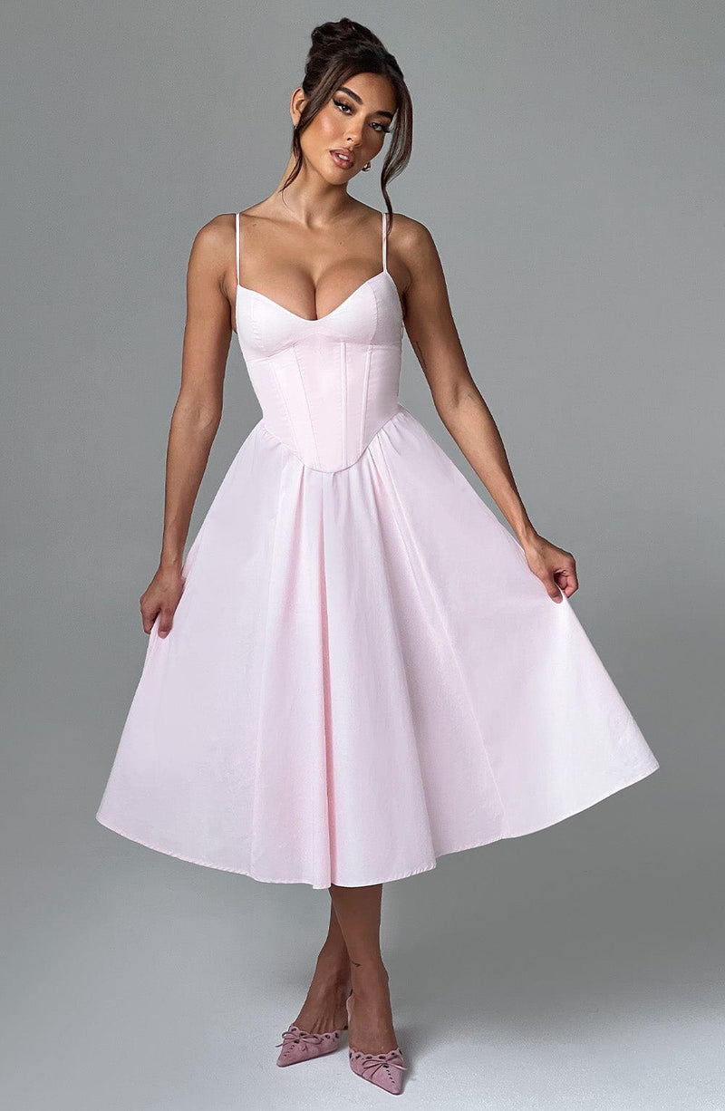 Mariella Midi Dress - Blush Babyboo Fashion Mariella Midi Dress - Blush Babyboo Fashion