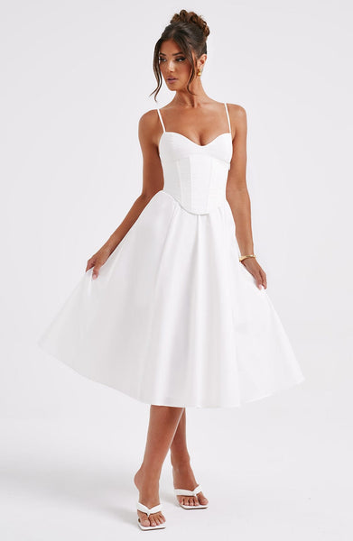 white midi dress classy Mariella Midi Dress