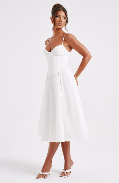 Mariella Midi Dress - Ivory Dress Babyboo Fashion Premium Exclusive Design