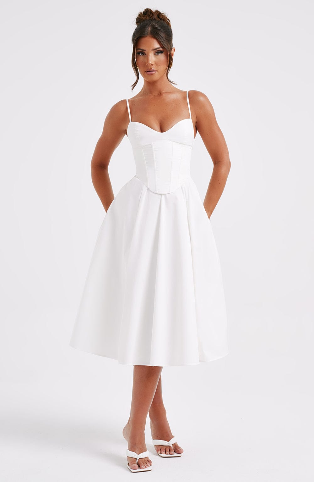 Mariella Midi Dress Ivory BABYBOO