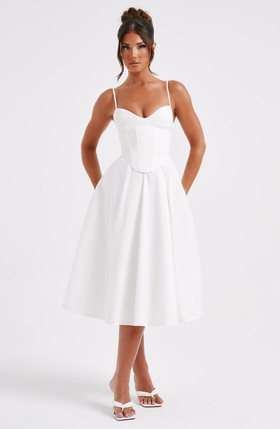 Mariella Midi Dress - Ivory Dress XS Babyboo Fashion Premium Exclusive Design