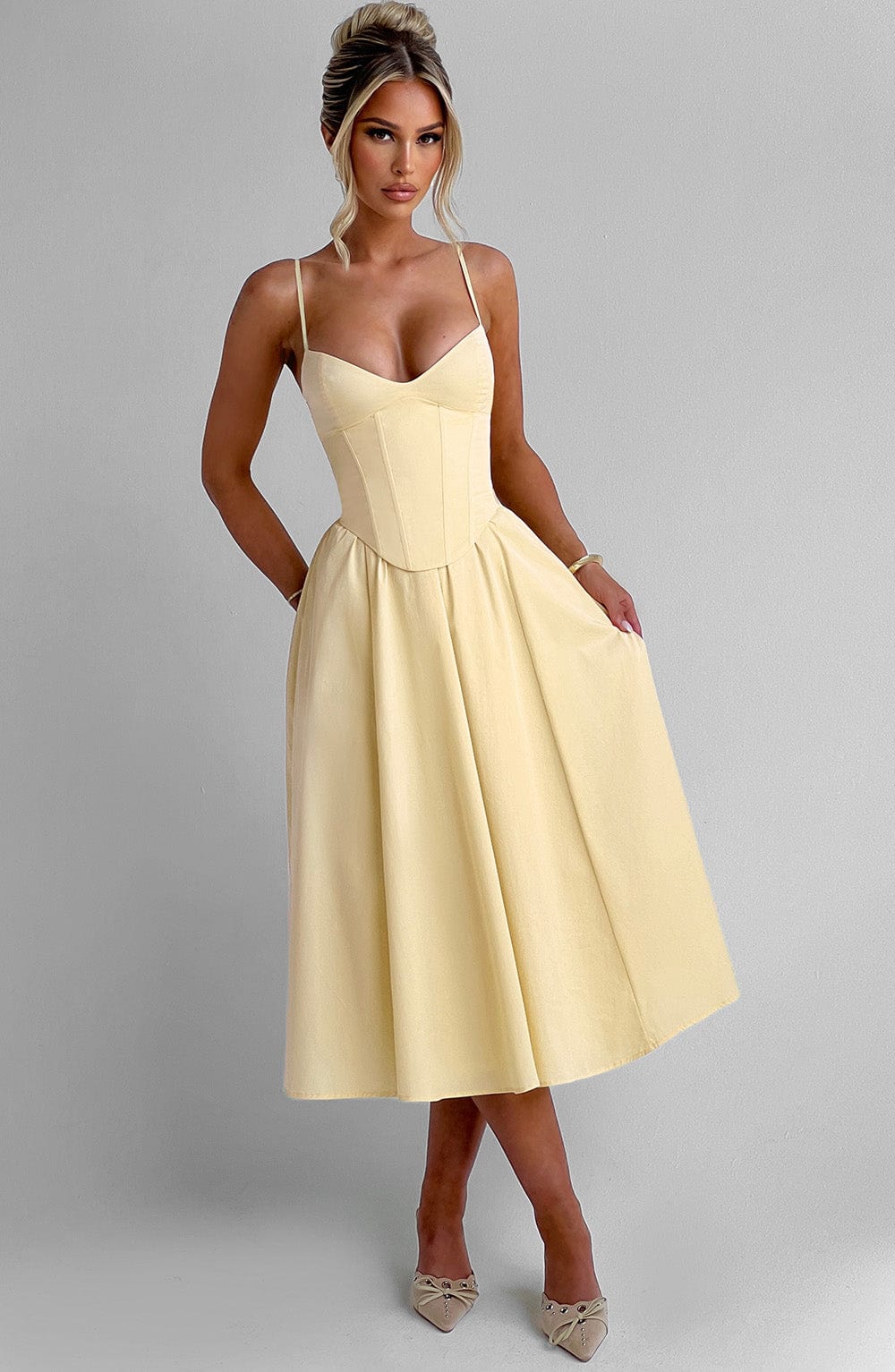 Triana Midi Dress - Lemon main image 0