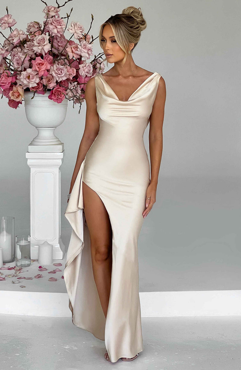 Marilyn Maxi Dress - Champagne Dress XS Babyboo Fashion Premium Exclusive Design