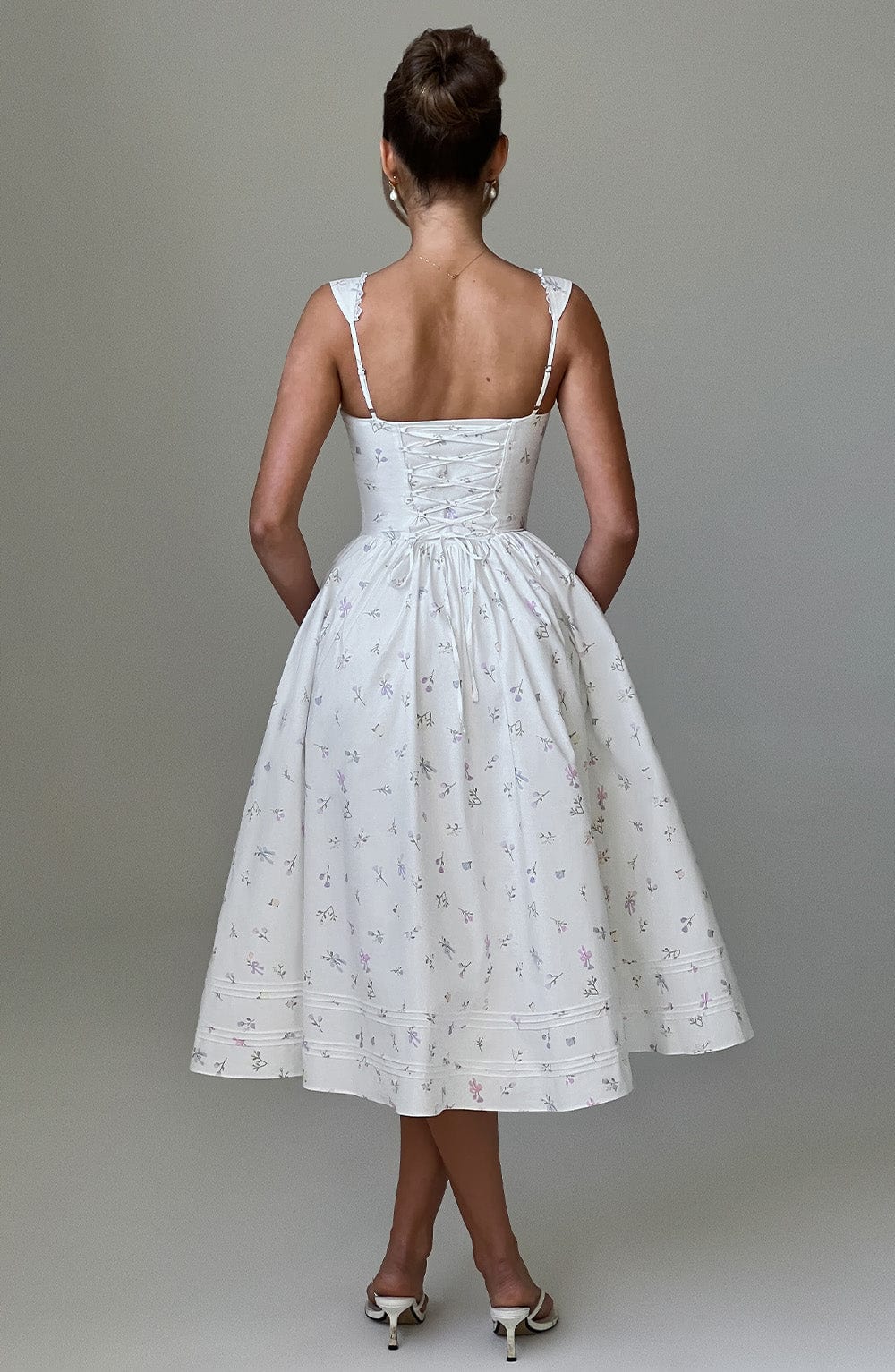 Marlena Midi Dress White Multi Floral Print main image 1